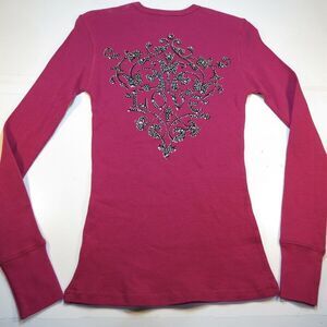 NEW OTOMIX ATHLETIC STUDDED THERMAL TEE T SHIRT Sz Womens S Magenta Pink
